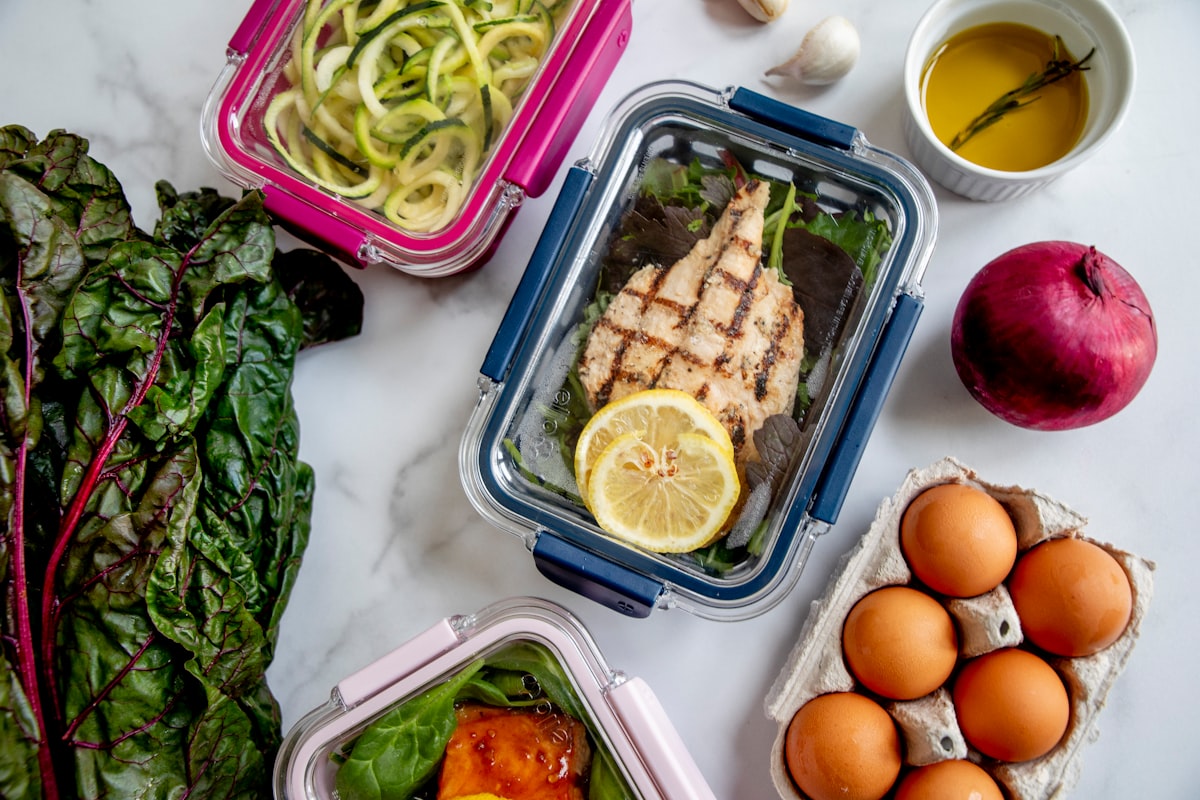 Plant-based nutrition program with colorful vegetables and legumes